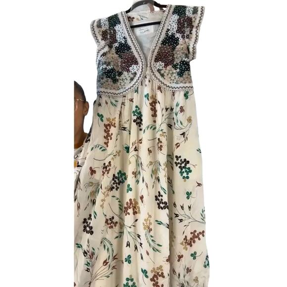 Anthropologie Printed V-Neck Maxi Dress Size 6 / 18.5 PTP New w/ Tag MSRP $198 - Picture 11 of 16